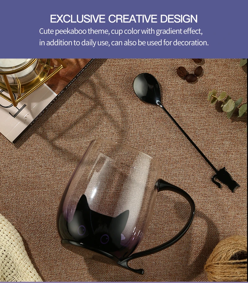 B098B Amazon Top Seller Personalized Beer Magic Drinking Gradient Tea Cups Wholesale Coffee Clear Glass Mugs With Handles