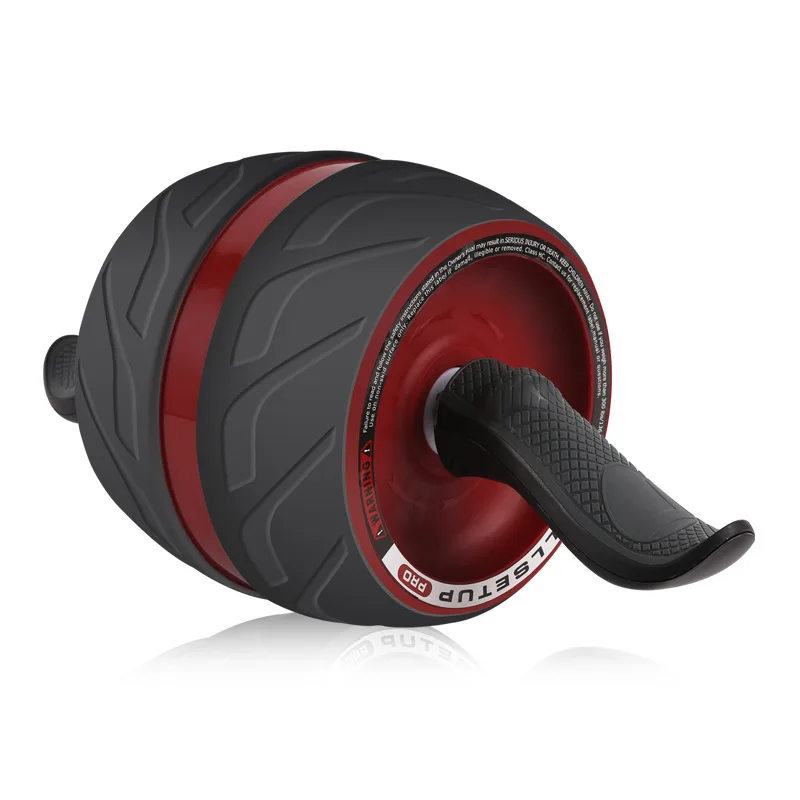 Anti skid double wheel ab roller portable exerciser with knee mat for abdominal stomach total body workout back exercise fat los