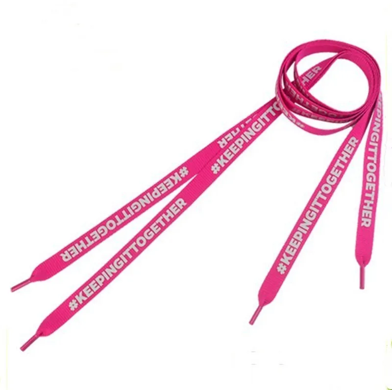 Flat Print Brand Logo Shoelaces Personalized Silk-screen Shoe laces Reflective Print Logo Custom Engraved Logo