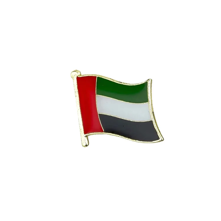 Customized Enamel UAE United Arab Emirates Flag Map National Day Lapel Pin Custom Logo UAE Abu Dhabi Celebration Badge Brooch