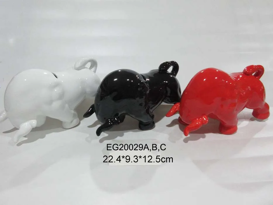High quality Ceramic handmade crafts porcelain piggy bank for Children