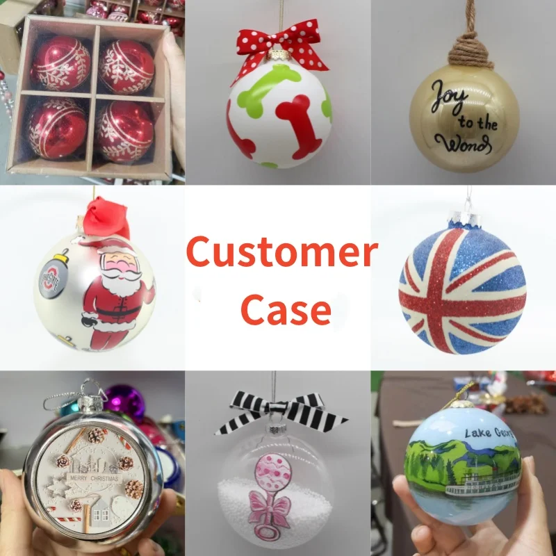 Wholesale Custom Personalized Plastic Christmas Decorations Ball Sublimation Blank Christmas Tree Ornaments Balls