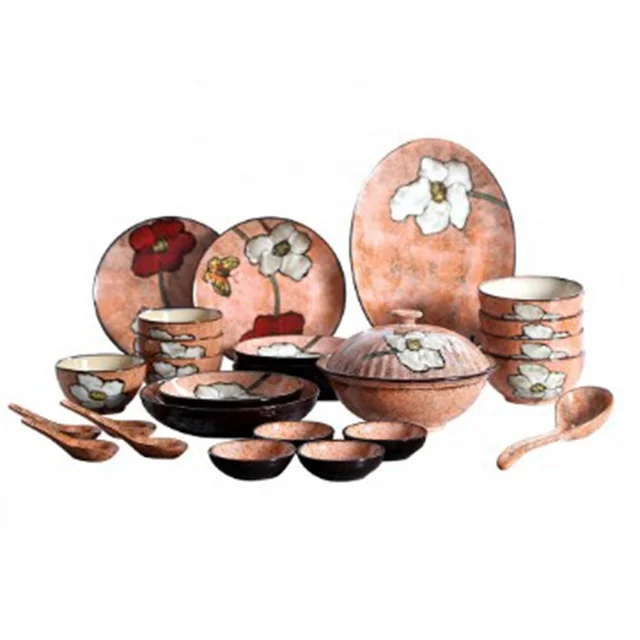 Orange pattern ceramic plate Colorful Steak Plate Colorful Glazed Fruit Salad Plate Hotel ceramic tableware series