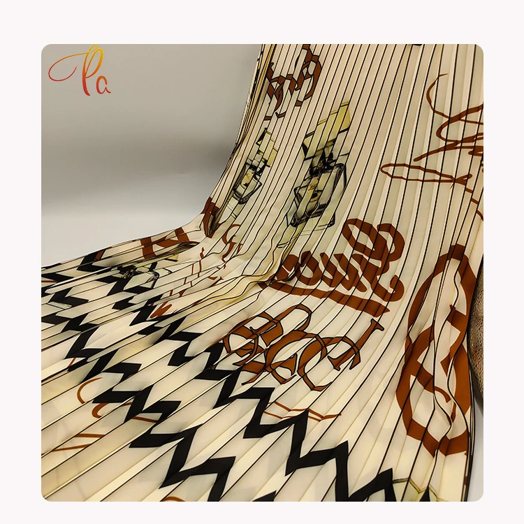 New 2022 Textile Gorgette Floral Polyester Pleats Chiffon Fabric Roll