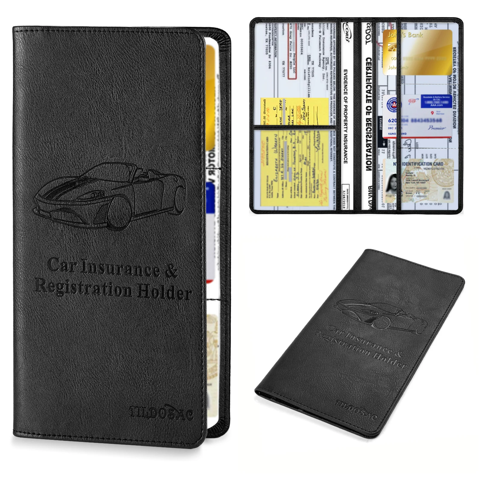 Rfid Pu Passport Cover Car License Registration And Registration Insurance Card Holder