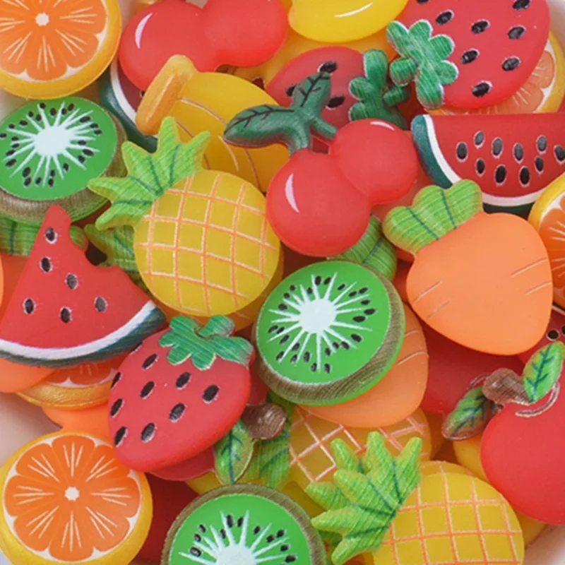 Cute Watermelon Resin Flatback Cabochon Soft PVC Miniature Fruit for DIY Craft Hair Accessory Making