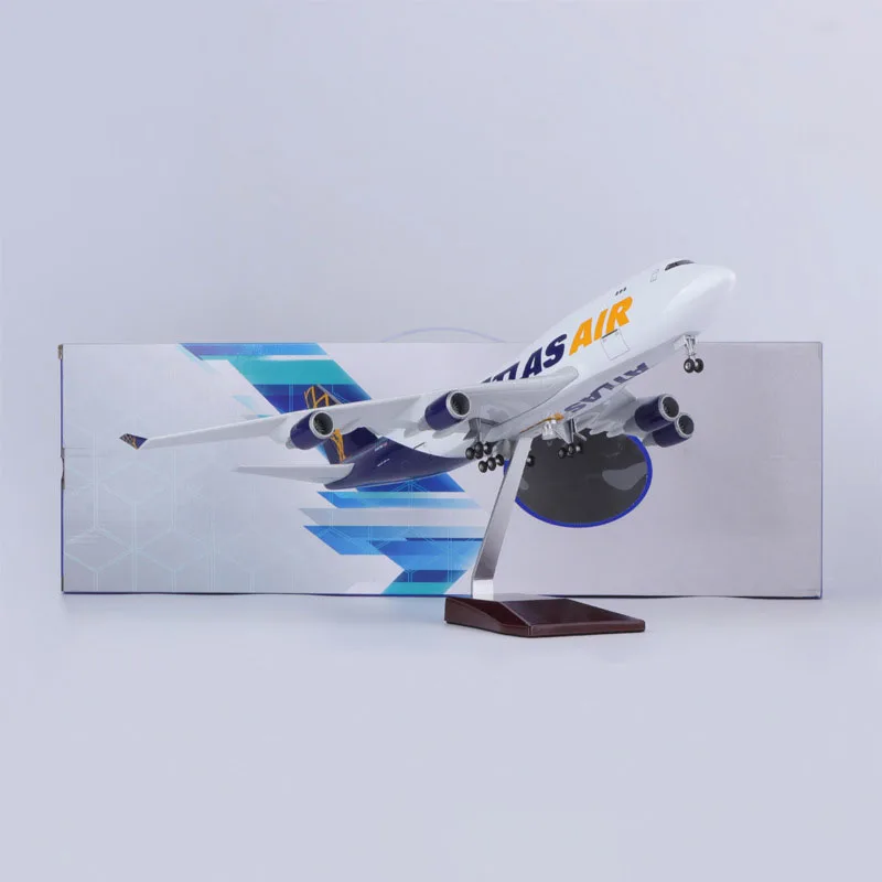1:150 Scale 47CM Atlas Air Boeing 747 Aircraft Model Civil Aviation Passenger Aircraft Simulation Decoration Gift