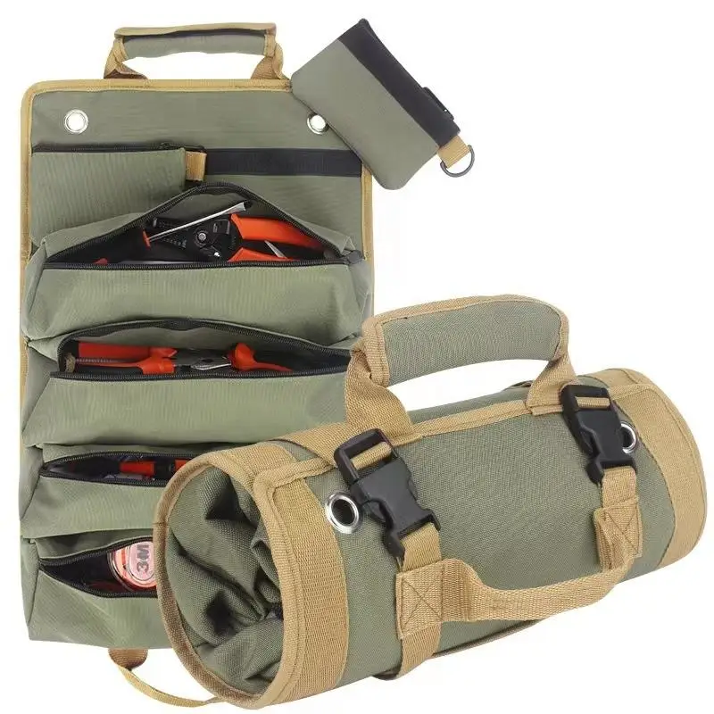 Tools Bag Set for Electricians Heavy Duty Men Small Belt Hand Tool Bags Pouches Backpack Electrician  Set Roll up Tool Bag