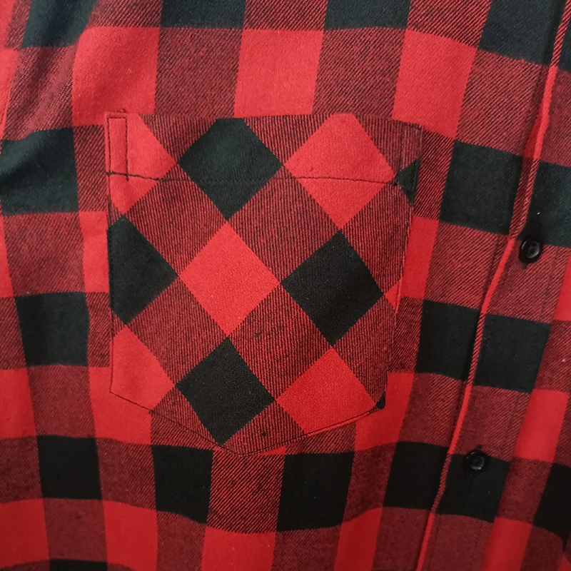 Classic Red Black Plaid Pattern Custom Logo Flannel Casual Fashion Women Western Shirts
