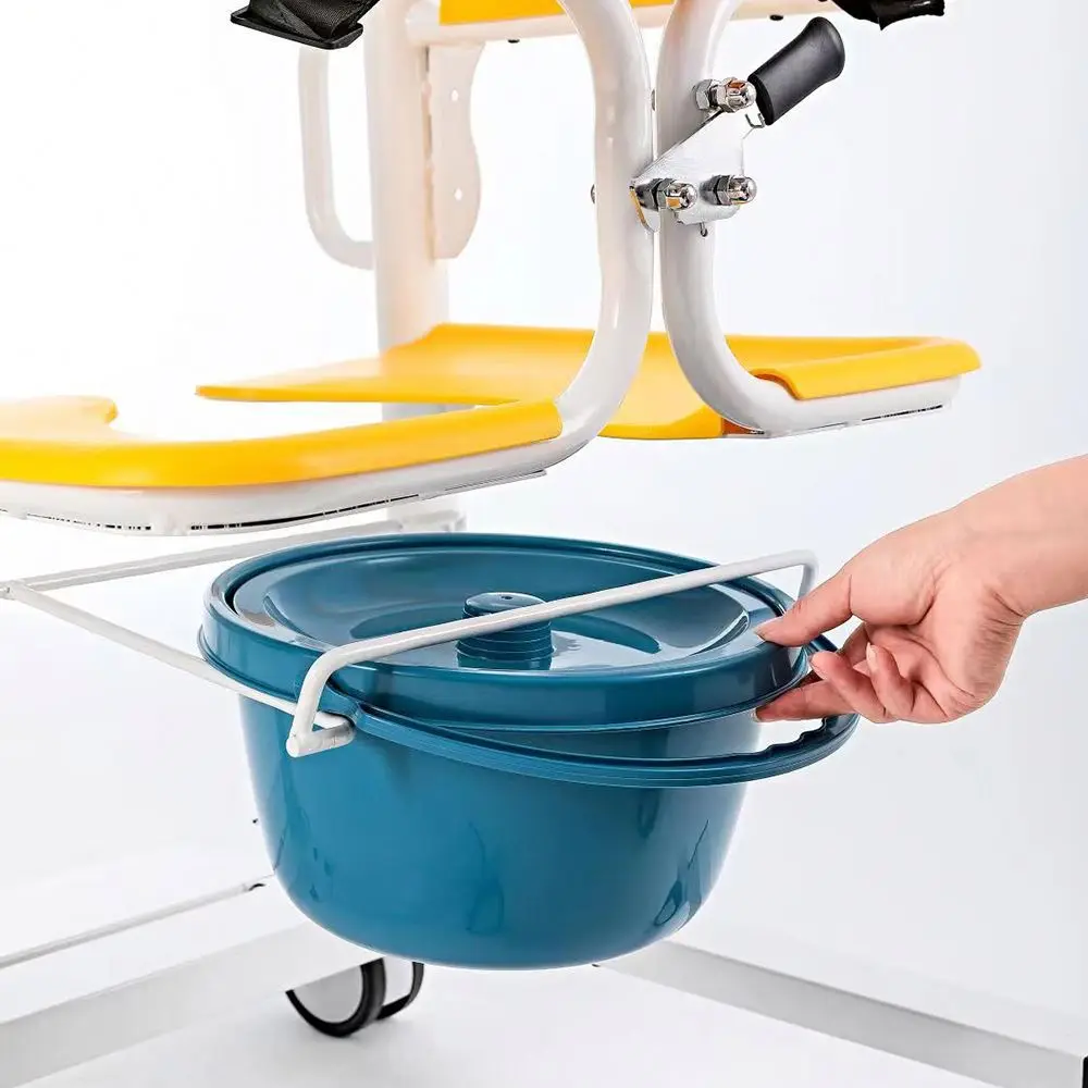Multi Function Hydraulic Patient Transfer Lift Wheelchair Bedside Commode Chair