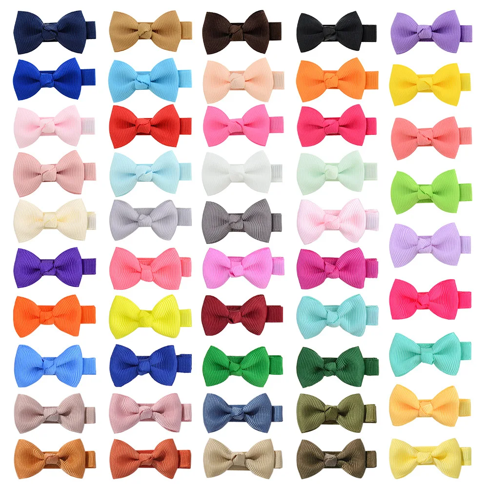 2 inch 49 colors baby hair clip  Bow Hairpin Kids Bow Hairgrip Hair Pin Ribbon Bow Barrettes Infant Girls Hair Accessories