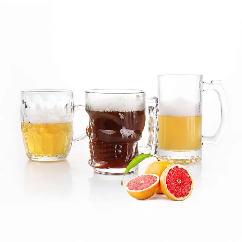 Wholesale Promotional unbreakable polycarbonate Pc custom Logo personalized unique plastic beer drinking mugs with handle