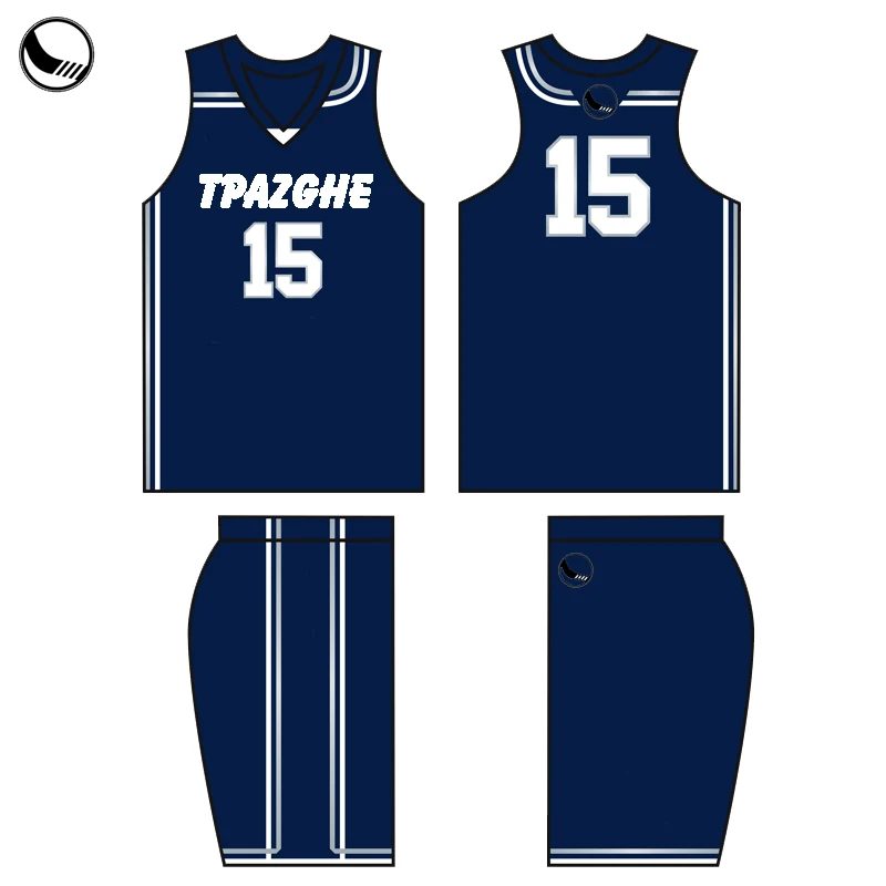 
sublimated basketball jersey uniform design color blue 
