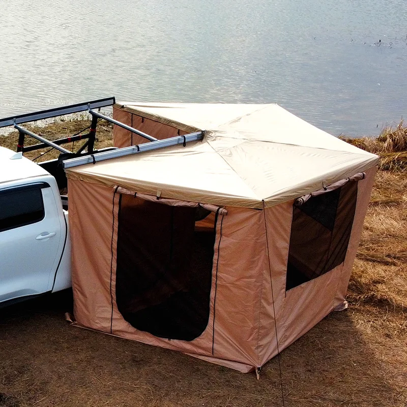 270 Degree Car Side Tent Sun Shelter Awning 2M 2.5M Sector Fan-Shaped Oxford Cloth Camping Canopy Rainproof Vehicle