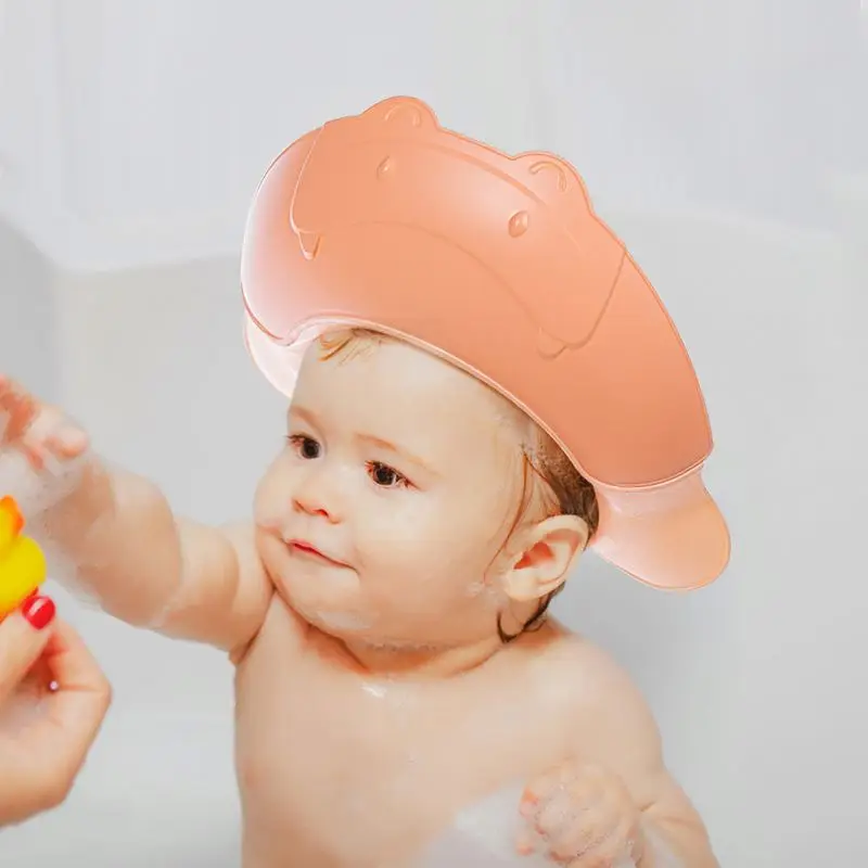 new kids bath visor hat adjustable baby shower cap protect shampoo hair wash shield for children infant waterproof cap