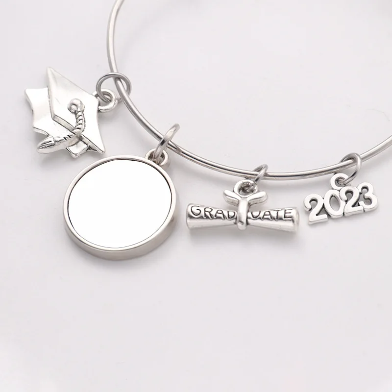 Wholesale factory 2023 sublimation blank graduation bracelet zinic alloy Blank sublimation graduation bracelets