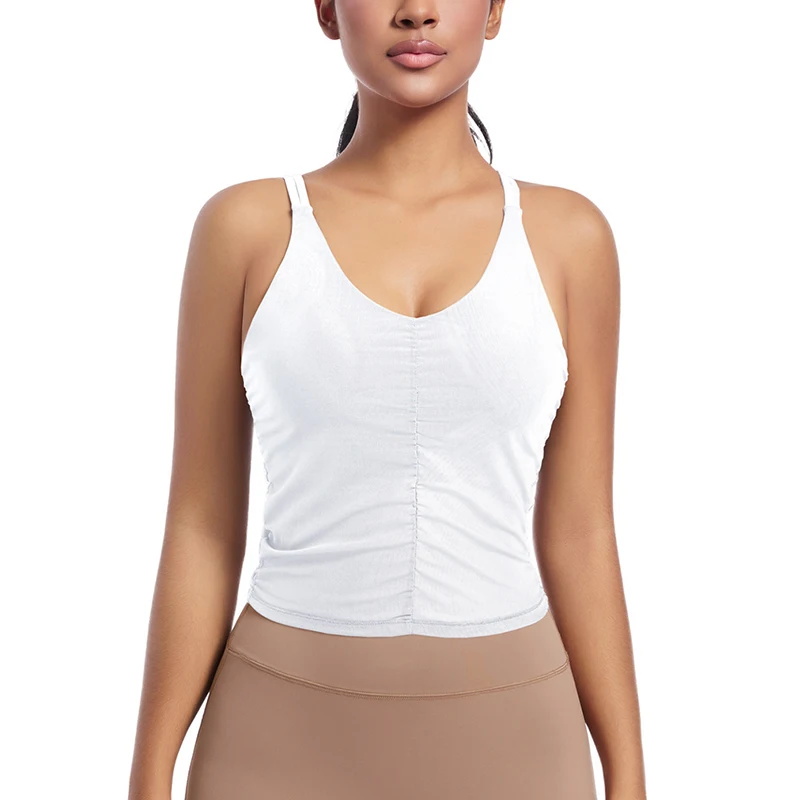 7075 Women Sexy Thin Strap Golf Tank Top V Neck Summer Fitness Tennis Gym Activewear