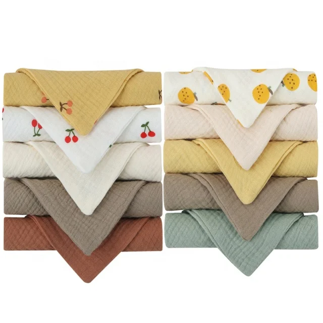 Handkerchief Cotton Burp Cloth Soft Absorbent Gauze Kindergarten Washcloth Towel Baby Face Cloth Baby Bath Towel