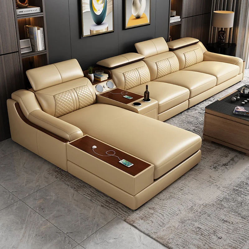 Wholesale The Latest Design Luxury Sofa Set 1+ 2+3 Leather Living Room Sofas Hotel Apartment Sofa Set Furniture Living Room