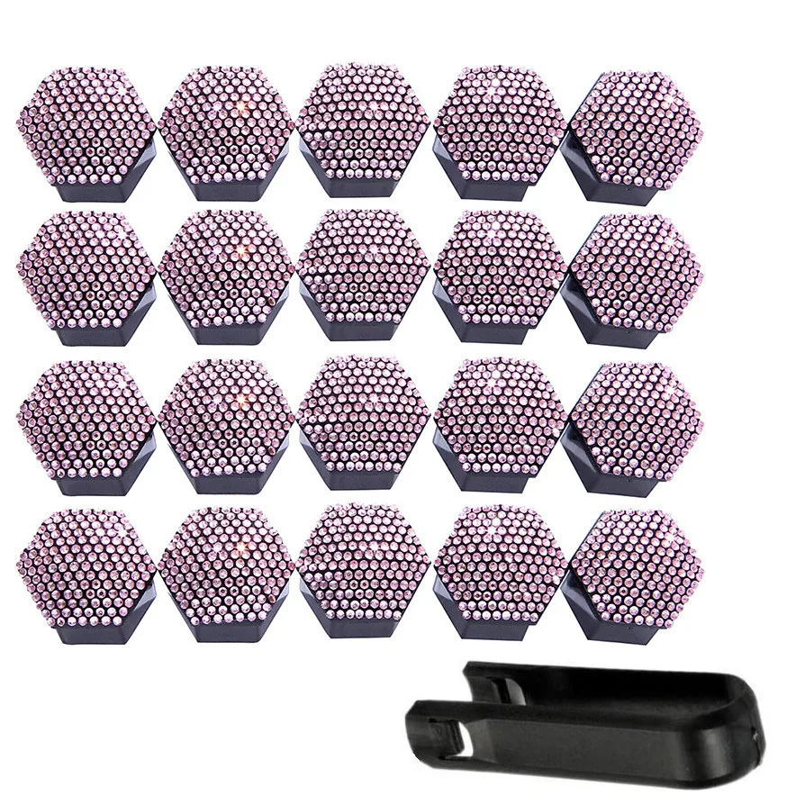 17/19/21mm Bling Fashion Crystal Diamond Rhinestone Decorative Auto Car Tire Hub Screw Bolt Anti-Rust Wheel Nut Caps Accessories