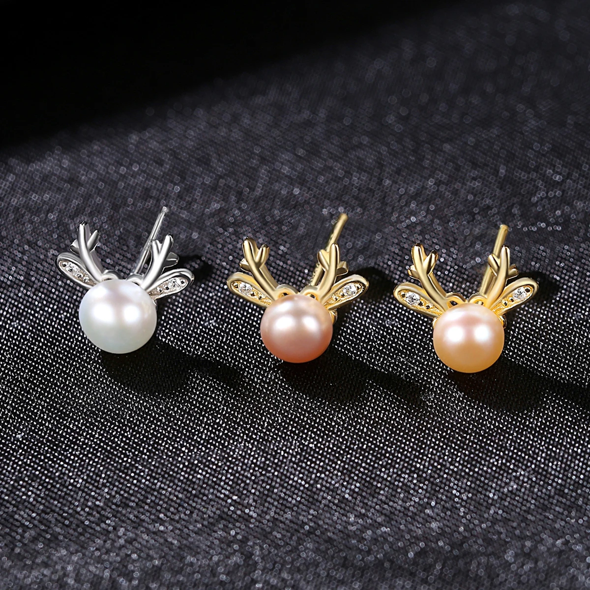 CZCITY Child Teenager Girl Earing Gold Summer Dainty Cute Pearl Freshwater Animal Stud Earring