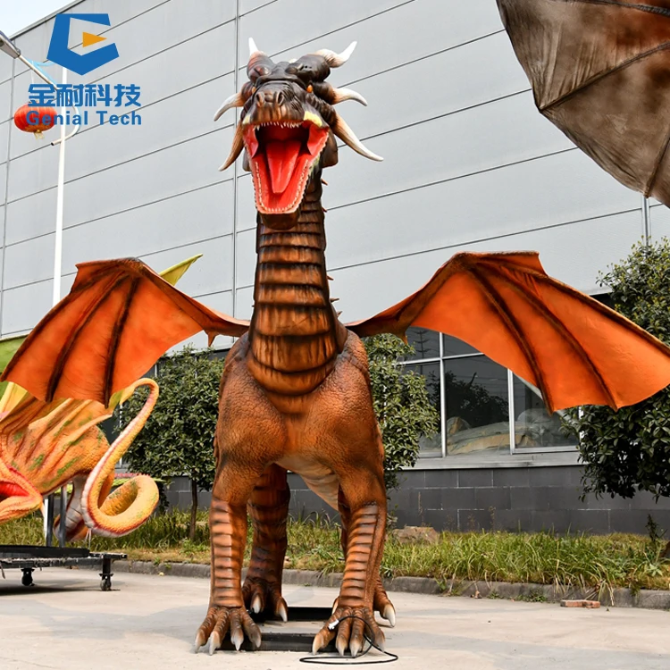 Giant Animatronic Animated Movie Orange Dragon Western Dragon