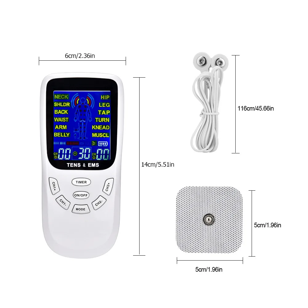 2024 Hot Sell 12 Modes TENS Unit EMS Massage Muscle Stimulator Electronic Pulse Massager Tens Machine Physiotherapy