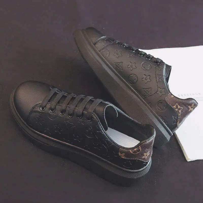 Casual ShoesThick blank white shoes Platform Height Increasing Sneakers Men Durable Walking Small White Shoes