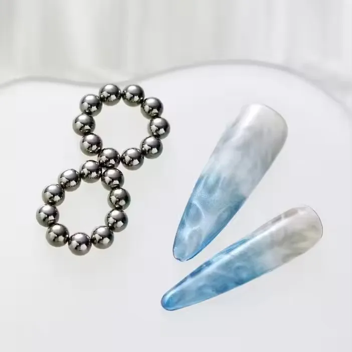 Destly 5mm 20pcs Round Strong Magnetic Nail Art Ice Flower Cat Eyes Water Ripple Nail Tools Magnet Beads For Nail Salon