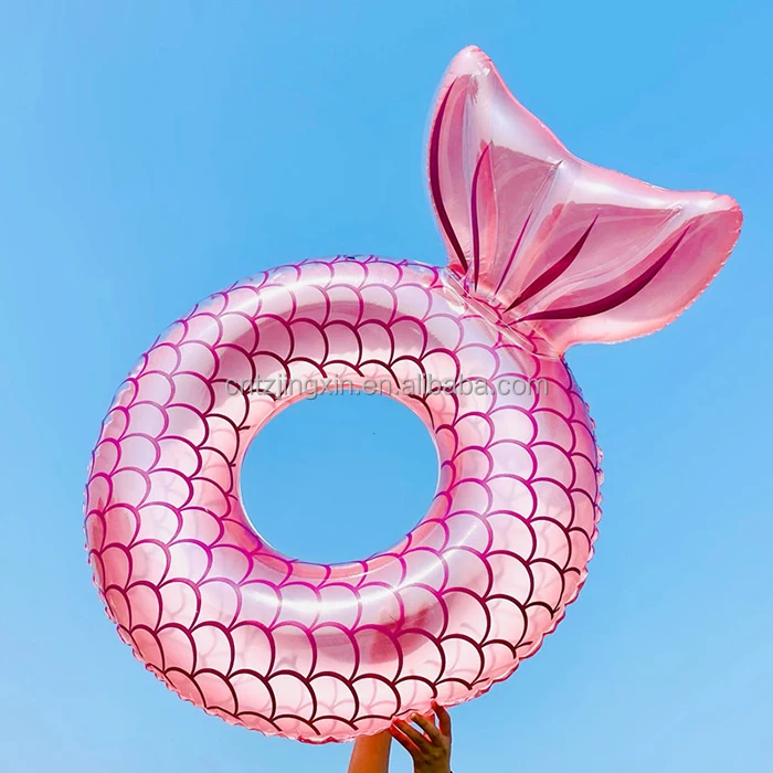 Inflatable Swimming Ring Children Cute Pool Float Fish Tail Decorations Swim Tubes for Outdoor Beach Water Floats Party Kids