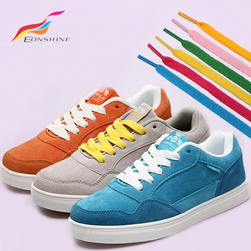 Wholesale Multi Colors Polyester Flat Rope 8mm thickened Shoelaces For Runner