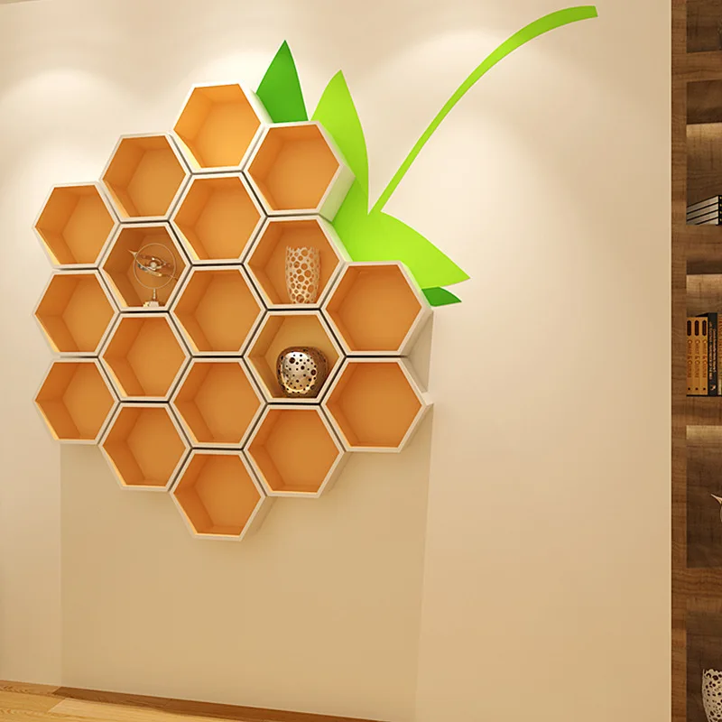 
Custom wooden storage rack Wall cube shelf entryway decoration Wall Hanging Shelves 