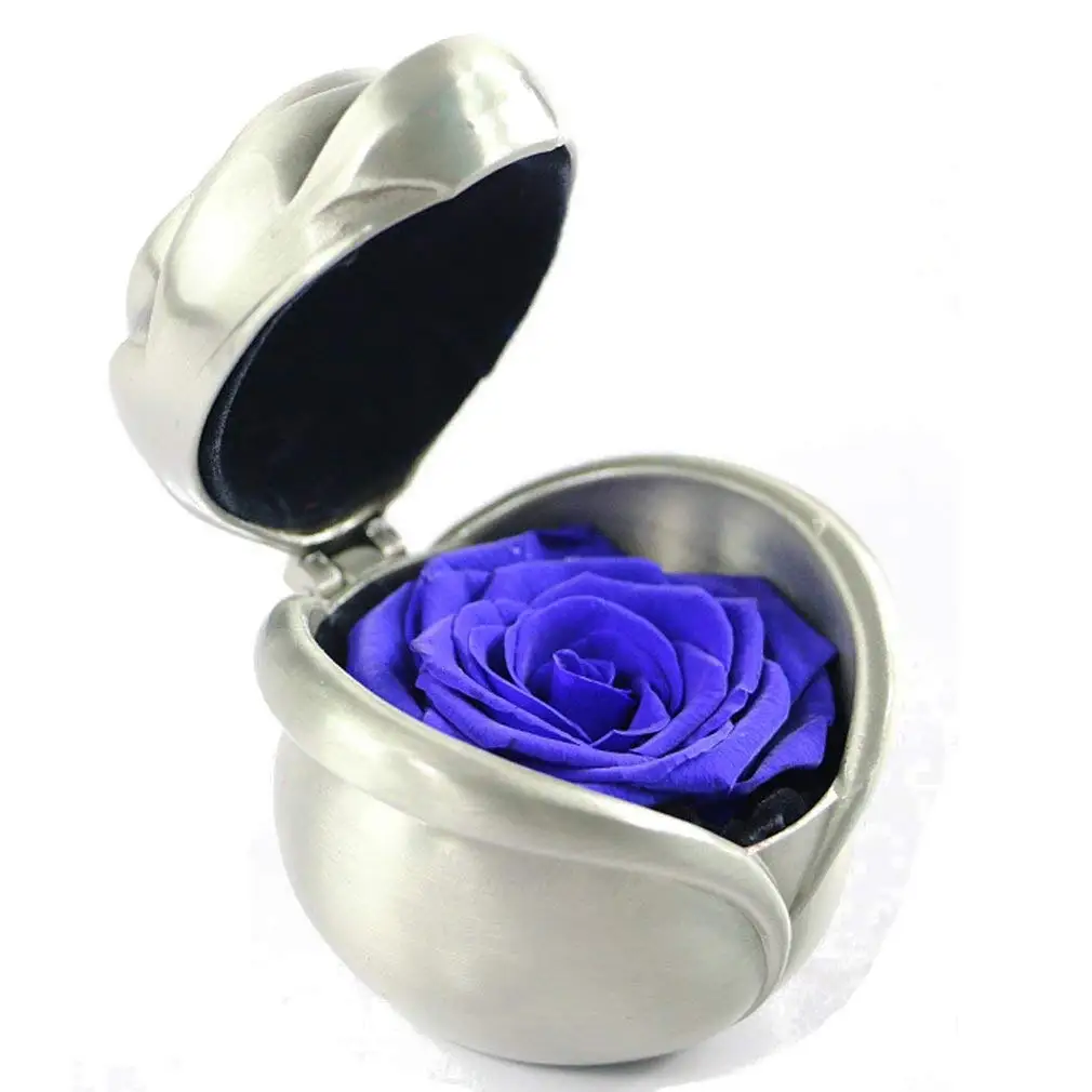 European Style Min Gift  Never Withered Immortal Eternal Life Preserved Rose in Enchanted Ring Box