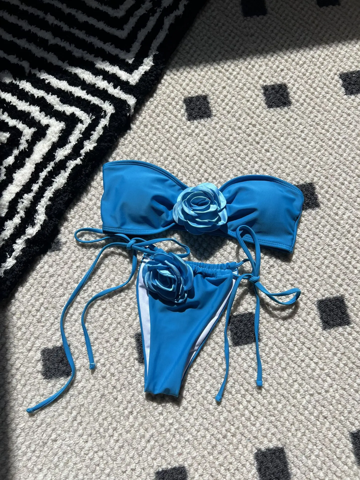 Sexy Two Piece Bikinis Suits Female Beachwear Swimsuit Bathing Suits Pool Bather Rose Bikini Set