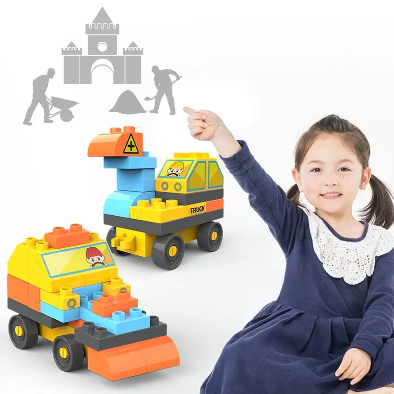 Kids DIY Plastic Engineering Vehicle Truck Car Model Toy Building Set Boy Gift Toy Construction Building Block Set