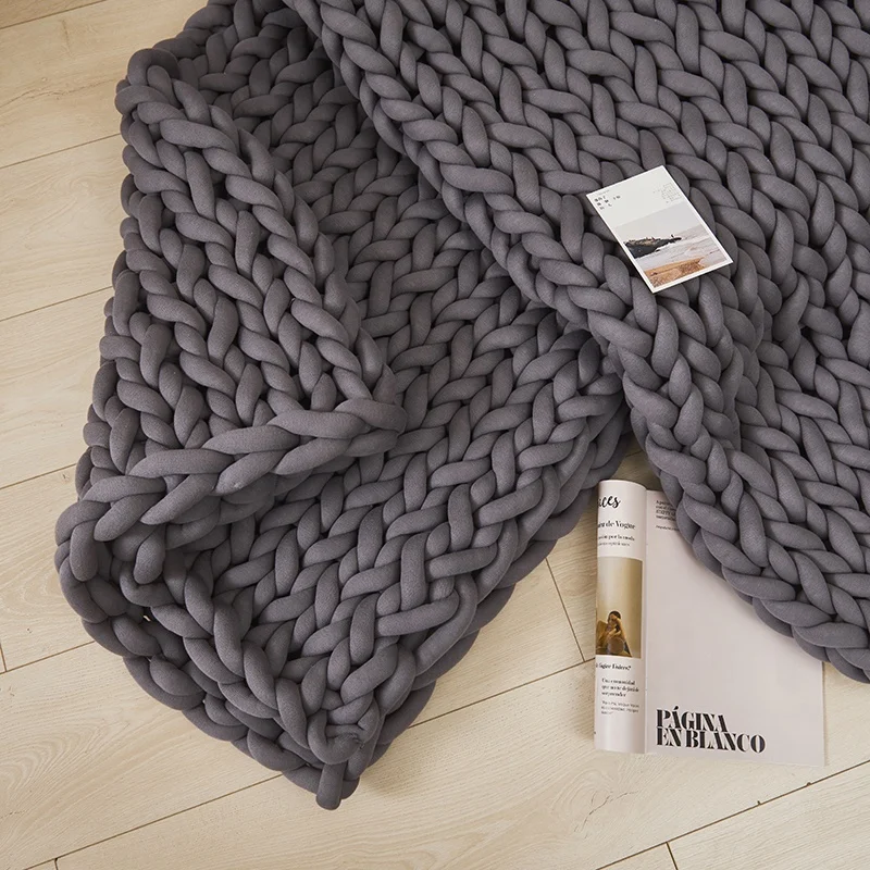 Custom woven knitted chunky knit weighted blanket