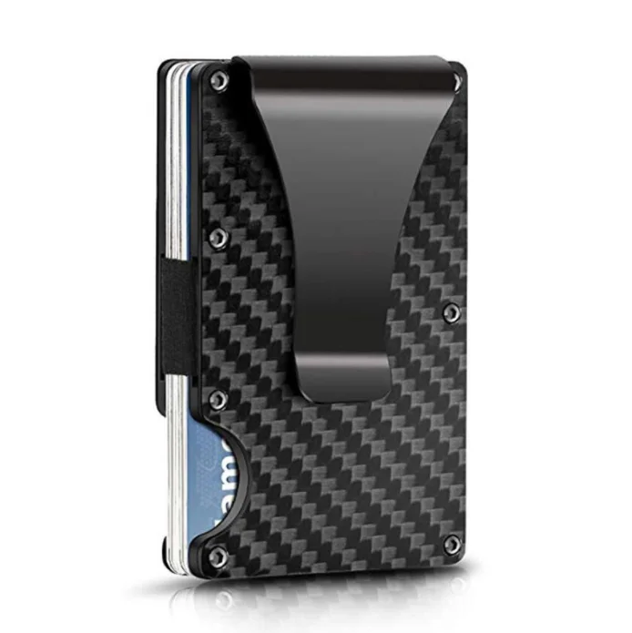 2022 Minimalist  Aluminum Money Clip Wallets Pocket RFID Blocking Metal Wallets for Men