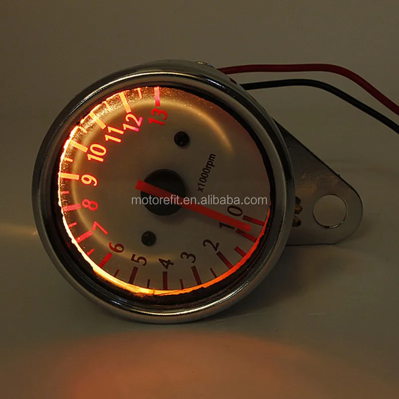 RTS 12V Motorcycle Tachometer with Backlight and Pointer Modification Speedometer Tacho Gauge in Motorbike Accessories