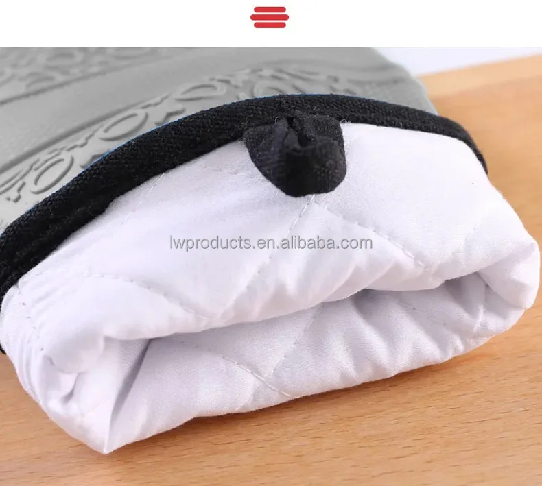 Термостойкие Нескользящие сверхдлинные кухонные стеганые держатели для выпечки рукавицы духовки силиконовые перчатки с хлопковой подкладкой