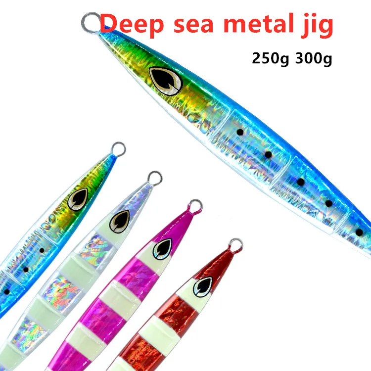 MISTER JIGGING metal jig lure wholesale 250g 300g glow sinking deep sea glow best fishing jig saltwater