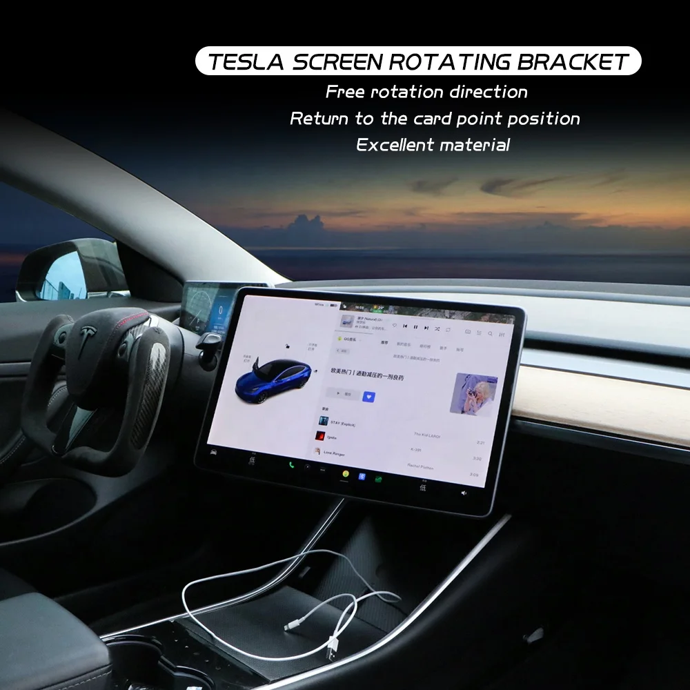 New Tesla Accessories 30 Degrees Screen Rotating Holder multi-directional rotation tesla swivel mount for tesla model 3 Y