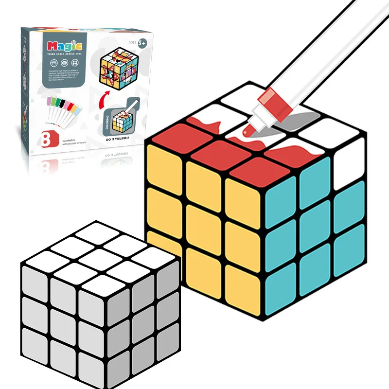 DIY free painting hand painted cube to inspire creative third orders cube children educational toys