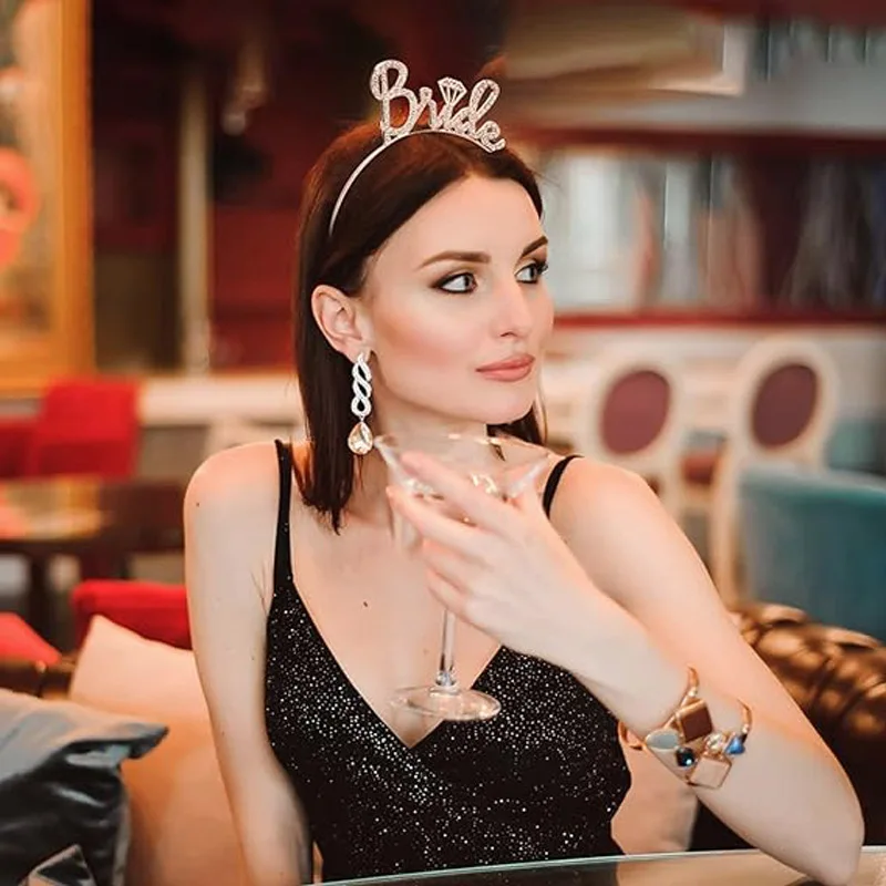 to be crowned headband ribbon bachelorette party bride crown crystal diamond sash