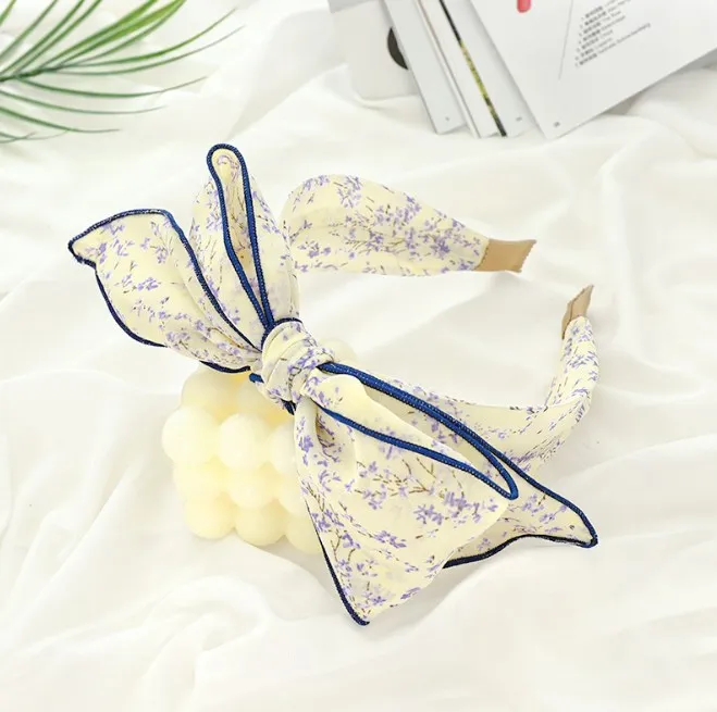 Japan and South Korea fasten melting printing cloth art bowknot headband