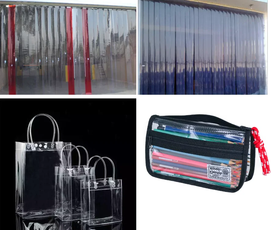 Clear Flexible PVC Film Super Clear Shrink Film For Zippers Bag Tent Tablecloth High Transparent Fabric