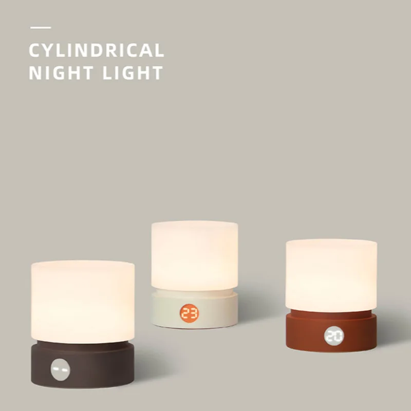 Cylinder Rechargeable Usb Charging Bedroom Decorative Table Light Night Timing Dimming Creative LED Table Night Lamp