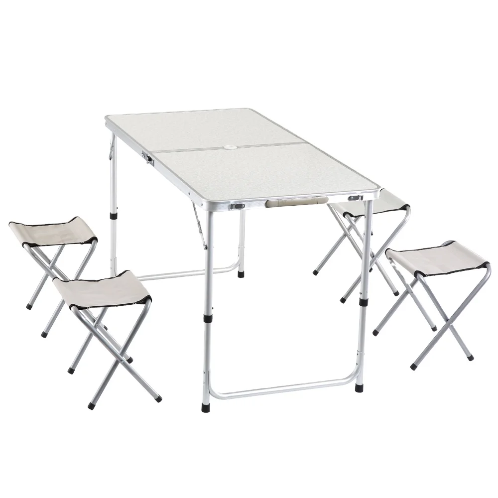 Outdoor camping picnic tables and chairs foldable and portable aluminum