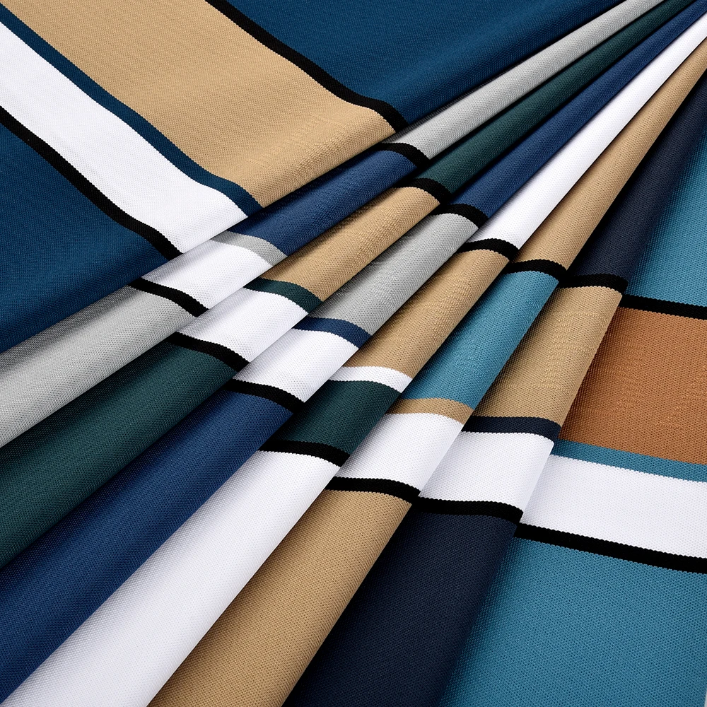 Factory Custom Nylon Yarn Dyed  Knit Fabric 92% Nylon 8% Spandex Jacquard Knitted Fabric