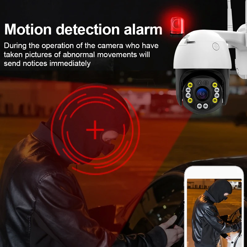  Цветная камера ночного видения 1080P P2P видеонаблюдения 4G Smart CCTV PTZ 2MP отслеживание движения человека цифровой зум камеры на открытом воздухе