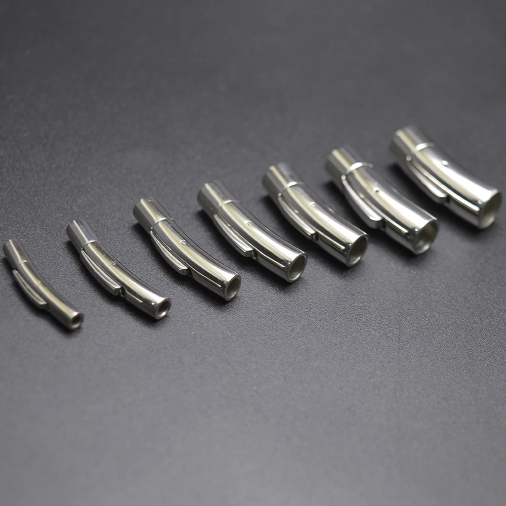 Stainless Steel Bayonet Clasp 2mm 3mm 4mm 5mm 6mm 7mm 8mm Hole PushLock Lace Buckle Leather Cord Locks Bracelet Jewelry